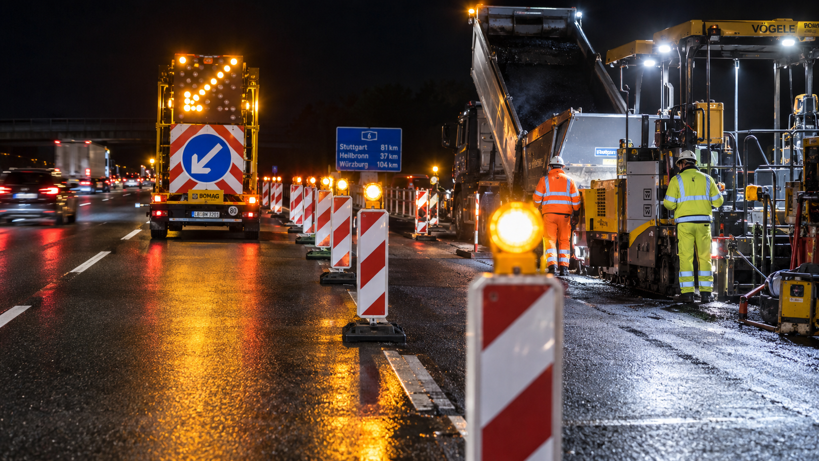 Symbolischer Bildplatzhalter: Nacht- und Wanderbaustelle